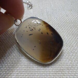 Natural MONTANA AGATE Handmade Sterling Pendant/Chain #681C